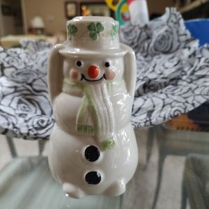 Belleek Snowman Candle holder